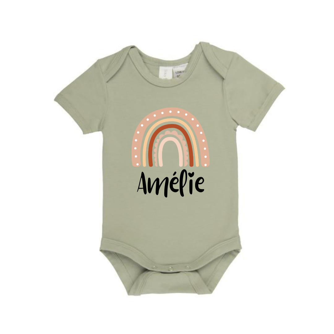 MLW By Design- Personalised Rainbow Name Bodysuit | Various Colours