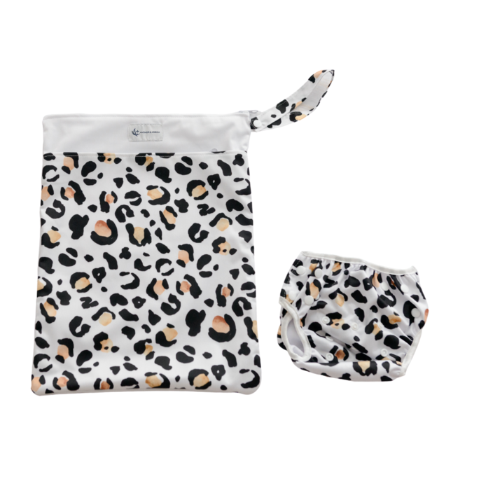 Anchor & Arrow - Reusable Swim Nappy & Wet Bag - Leopard