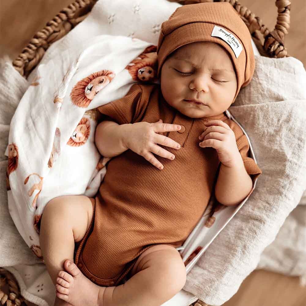 Snuggle Hunny Kids - Short Sleeve Organic Bodysuit | Chestnut