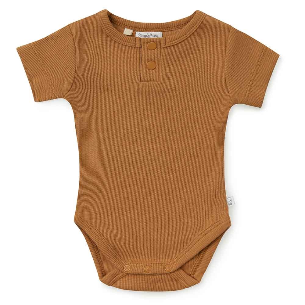 Snuggle Hunny Kids - Short Sleeve Organic Bodysuit | Chestnut