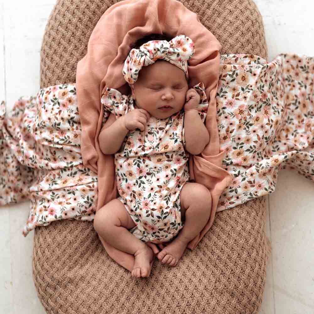 Snuggle Hunny Kids - Short Sleeve Organic Bodysuit | Spring Floral