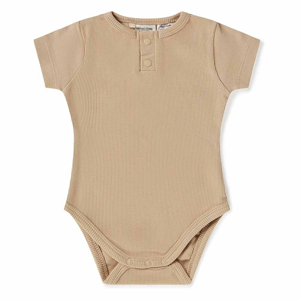 Snuggle Hunny Kids - Short Sleeve Organic Bodysuit | Pebble