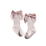 Satin Bow Socks | Light Pink