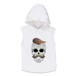 MLW By Design - Hipster Skull Sleeveless Hoodie | Black or White