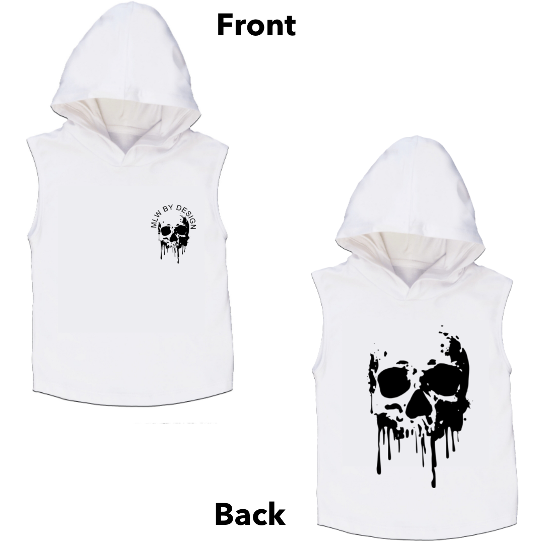 Skull sleeveless hoodie hotsell