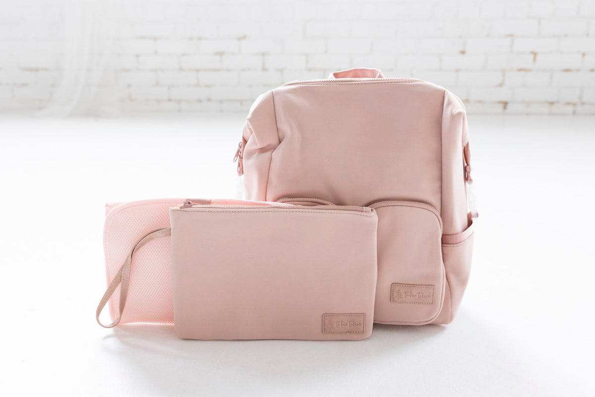 Timber Tinkers - Personalised Neoprene Nappy Bag | Blush