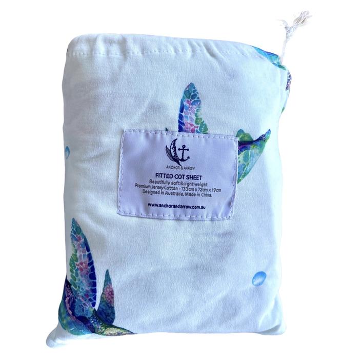 Anchor & Arrow - Cot Sheet | Sea Turtles