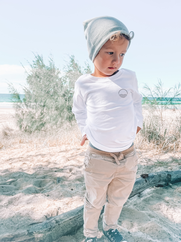 Byron Brooklyn Co - Summer, Salt in my Hair Long Sleeve Tee | White