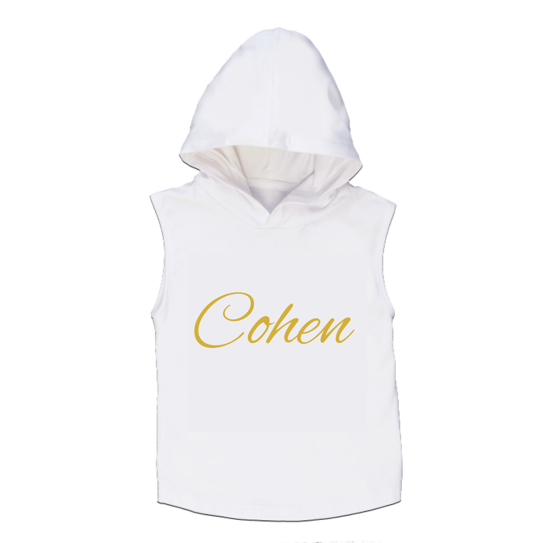 MLW By Design - Personalised Name Sleeveless Hoodies | White or Black