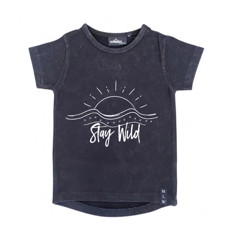 MLW By Design - Stay Wild Stonewash Tee | Black or Sand