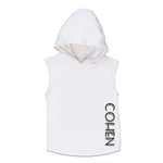 MLW By Design - Personalised Striped Name Sleeveless Hoodie | Black or White