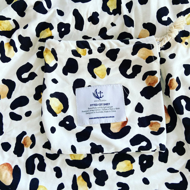 Anchor & Arrow - "Leopard Print" Cot Sheet