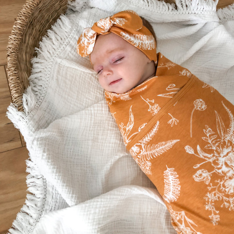 CMC GOLD - Golden Floral Swaddle Set