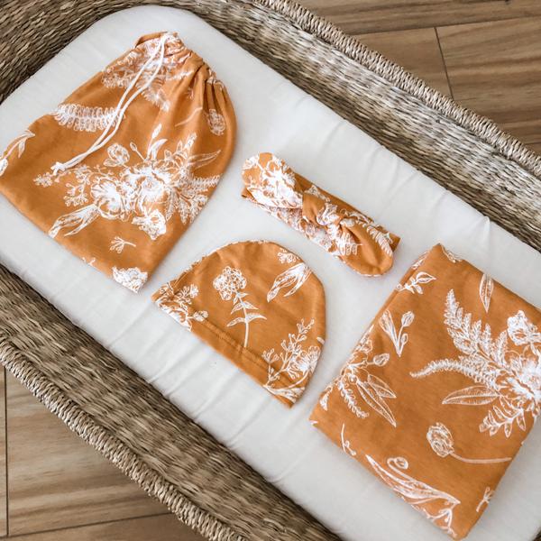 CMC GOLD - Golden Floral Swaddle Set