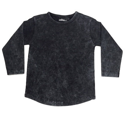 MLW By Design - Basic Long Sleeve Stonewash Top
