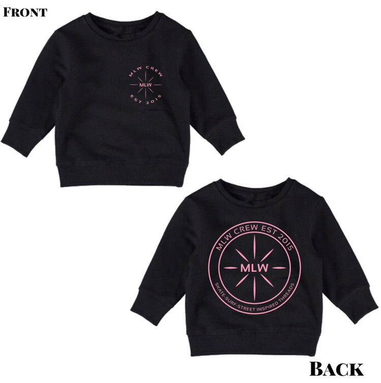 MLW By Design - MLW SSS Fleece Crew | Pink Print