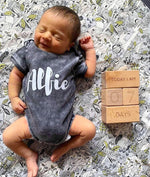 MLW by Design - Personalised Name Stonewash Bodysuit | Black or Sand