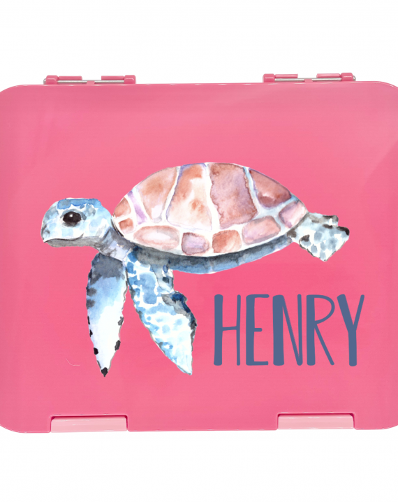 Timber Tinkers - Personalised Bento Box – Turtle | Pink or Blue