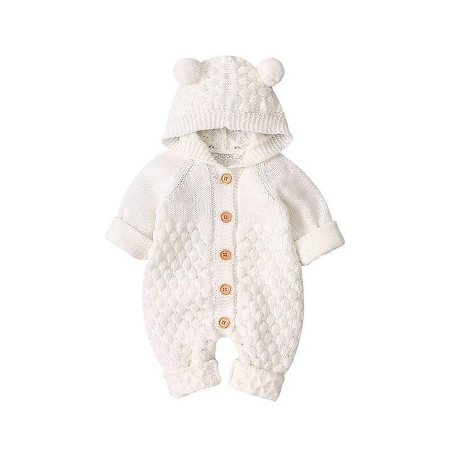 Bear Knit Onesie | Ivory