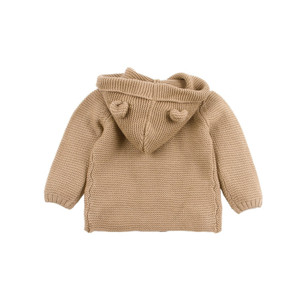 Bear Hooded Cardigan | Oatmeal